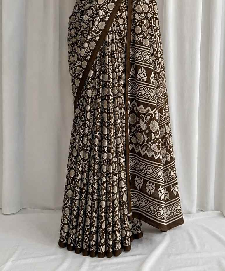 Printed Chiffon: Espresso