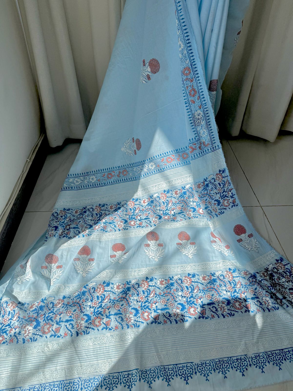 Hand-Blocked Cotton: Willow