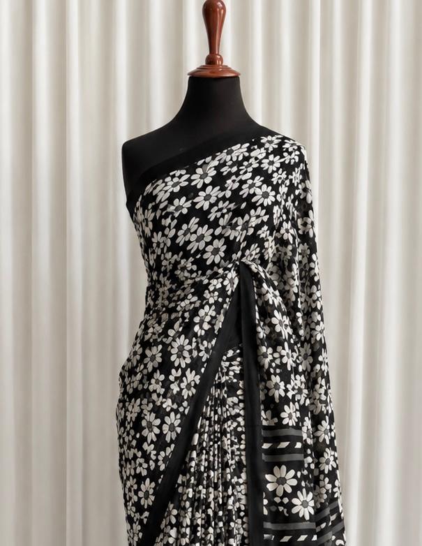 Printed Chiffon: Moonflower