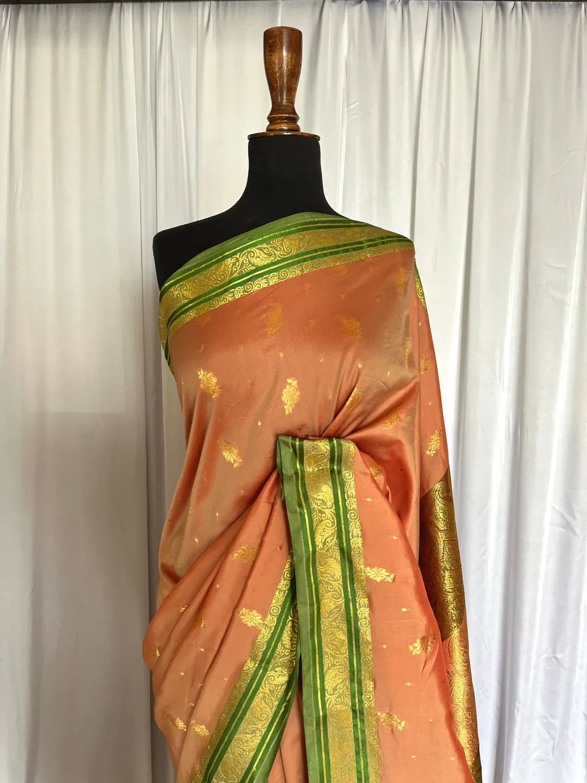 Riwayti Banarsi Silk: Muted Peach