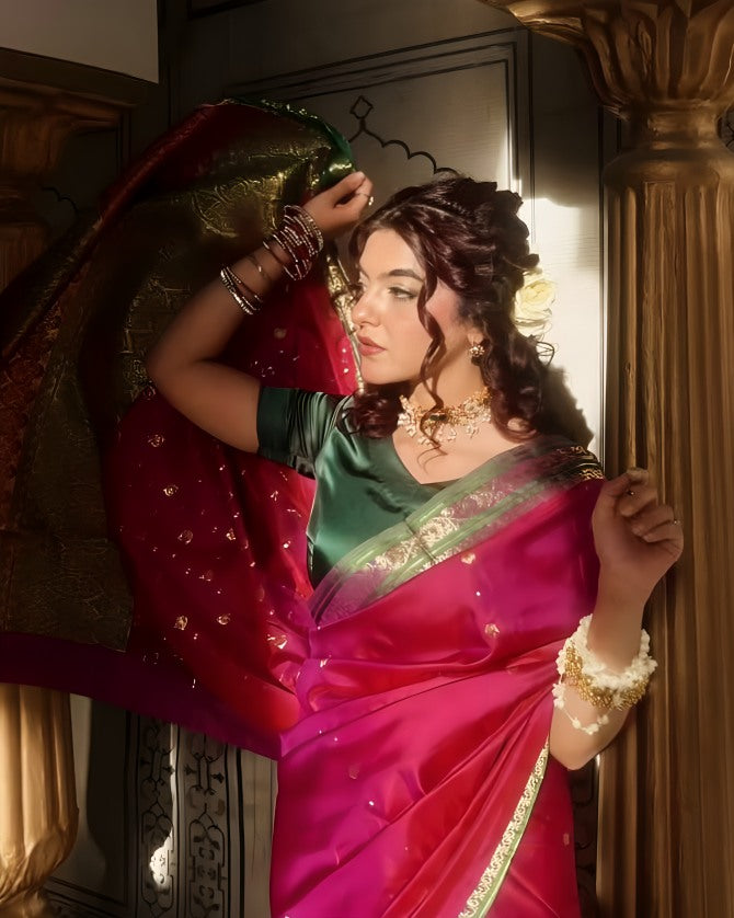 Riwayti Banarsi Silk: Violet Emerald