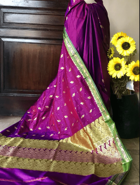 Riwayti Banarsi Silk: Violet Emerald