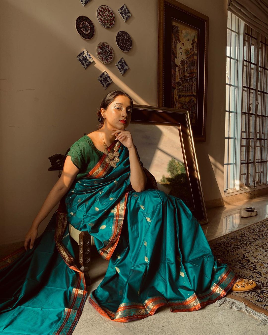 Riwayti Banarsi Silk: Emerald Green