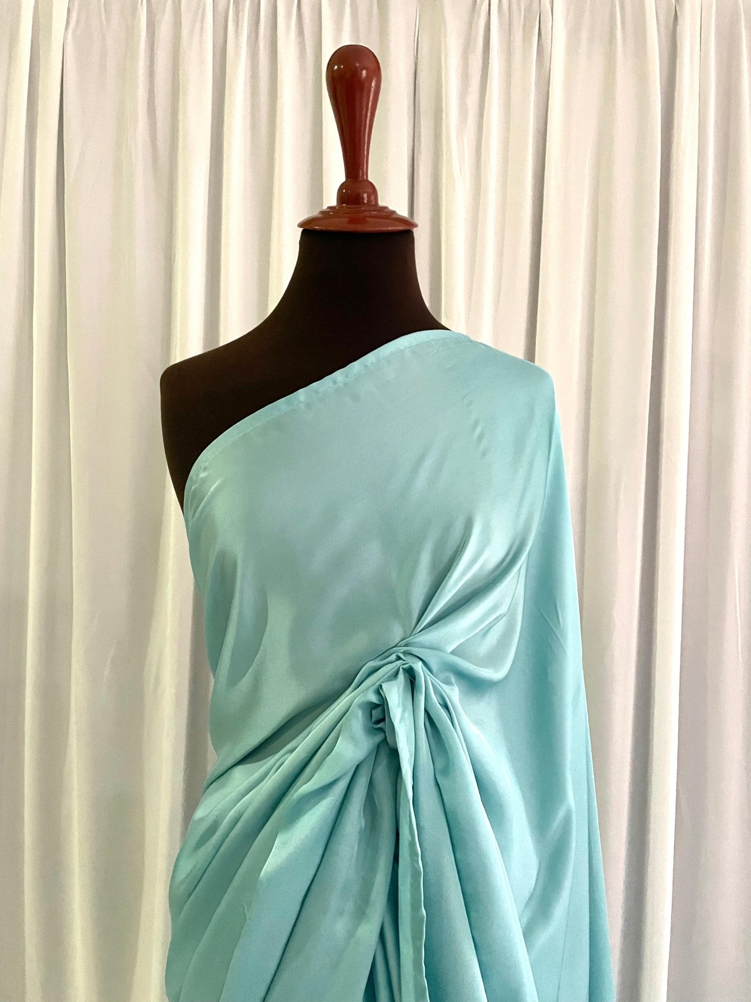 Solid Charmeuse Silk: Icy Blue