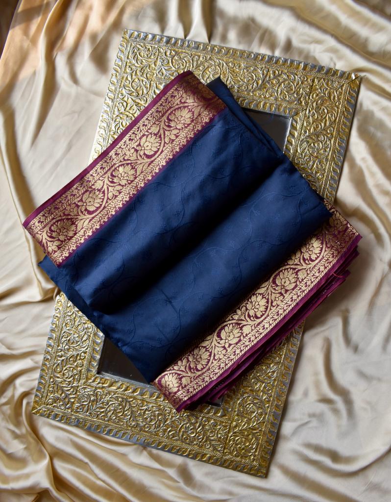 Noor e Jehan Banarsi Silk: Royal Blue