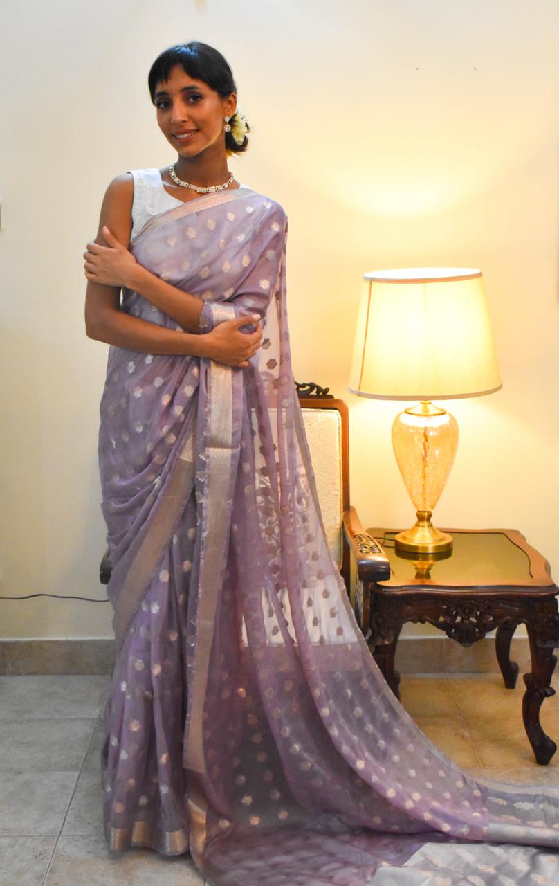 Khaddi Banarsi Chiffon: Gull
