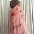 Glass Organza - Hand Painted/Work: Carnation