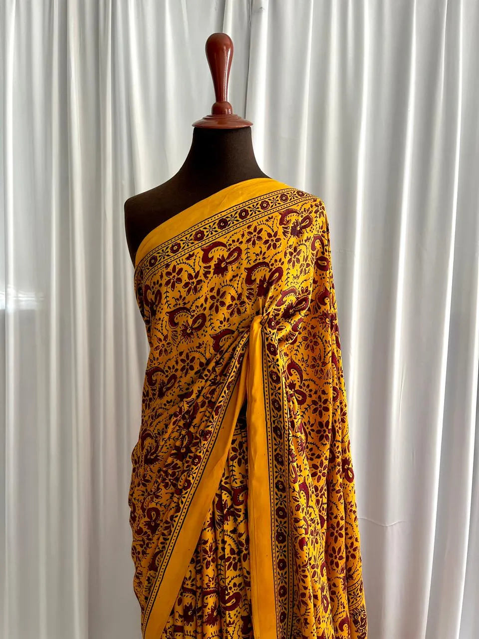 Ajrak Hand-Blocked Silk: Mehek
