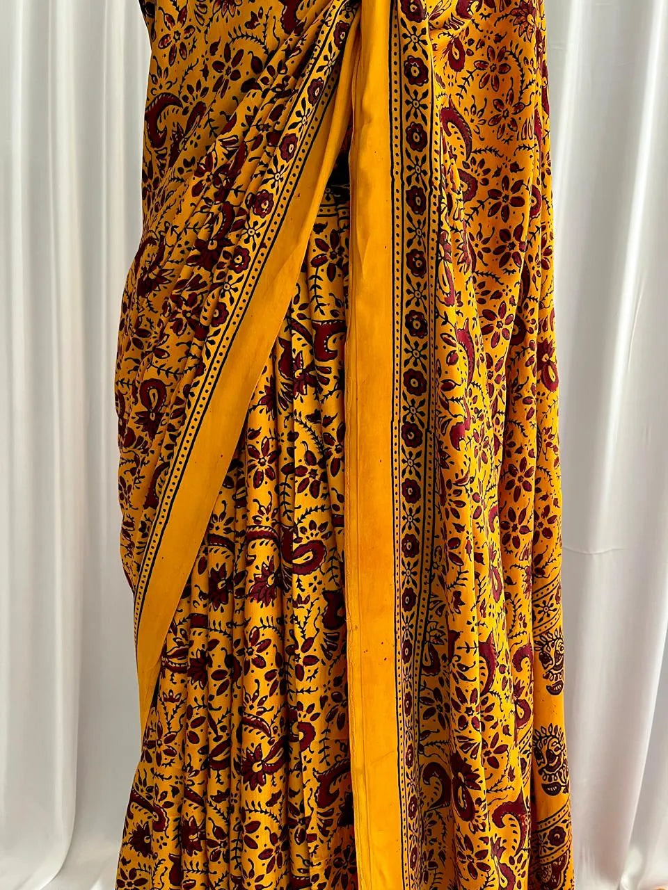 Ajrak Hand-Blocked Silk: Mehek