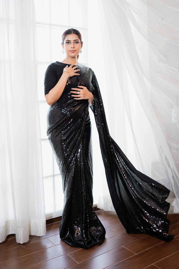 Black Dior Sequins Net