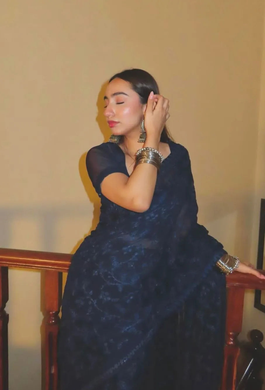 Embroidered Chiffon: Velora