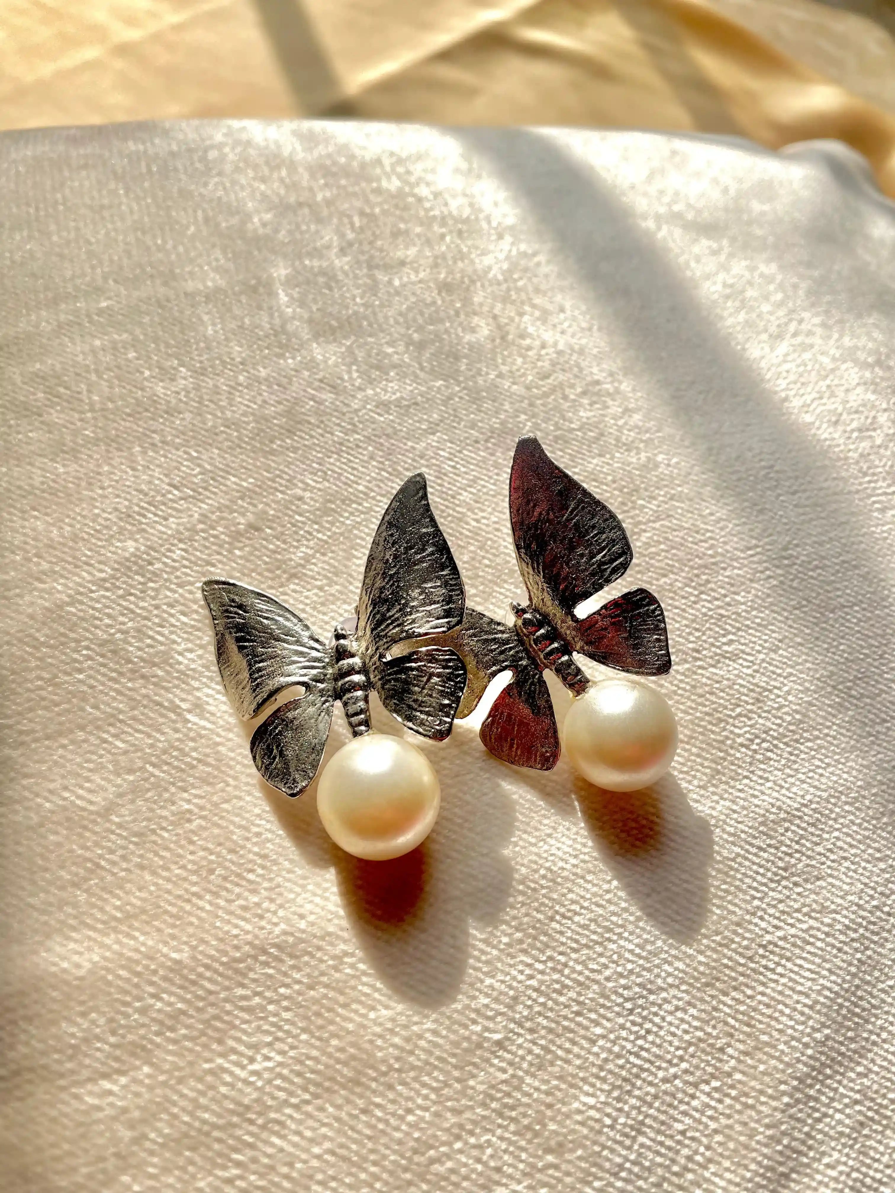 Butterfly Pearl Studs