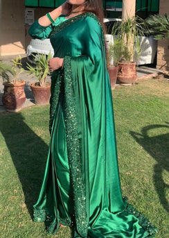 Sequin Solid Charmeuse: Verde