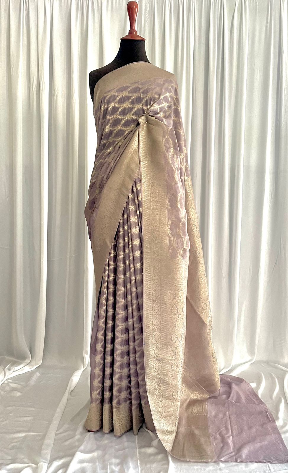 Chiffon Banarsi Jamavar: Lilac Blossom