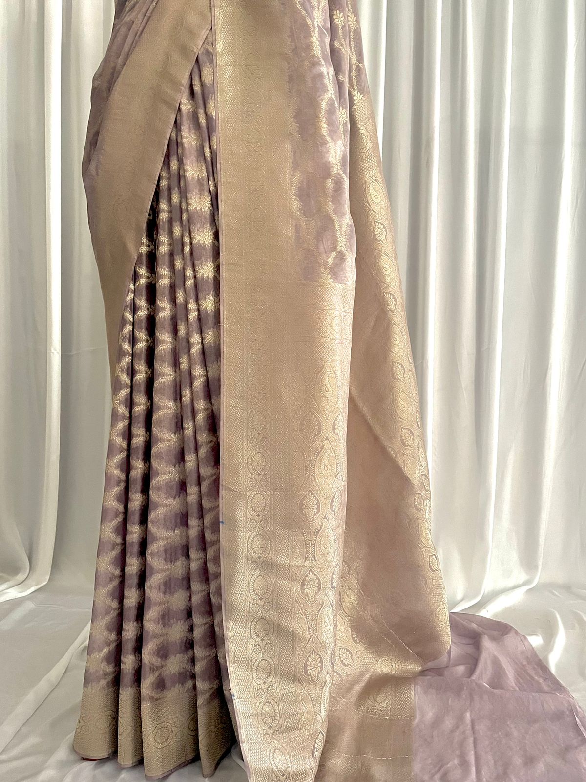 Chiffon Banarsi Jamavar: Lilac Blossom