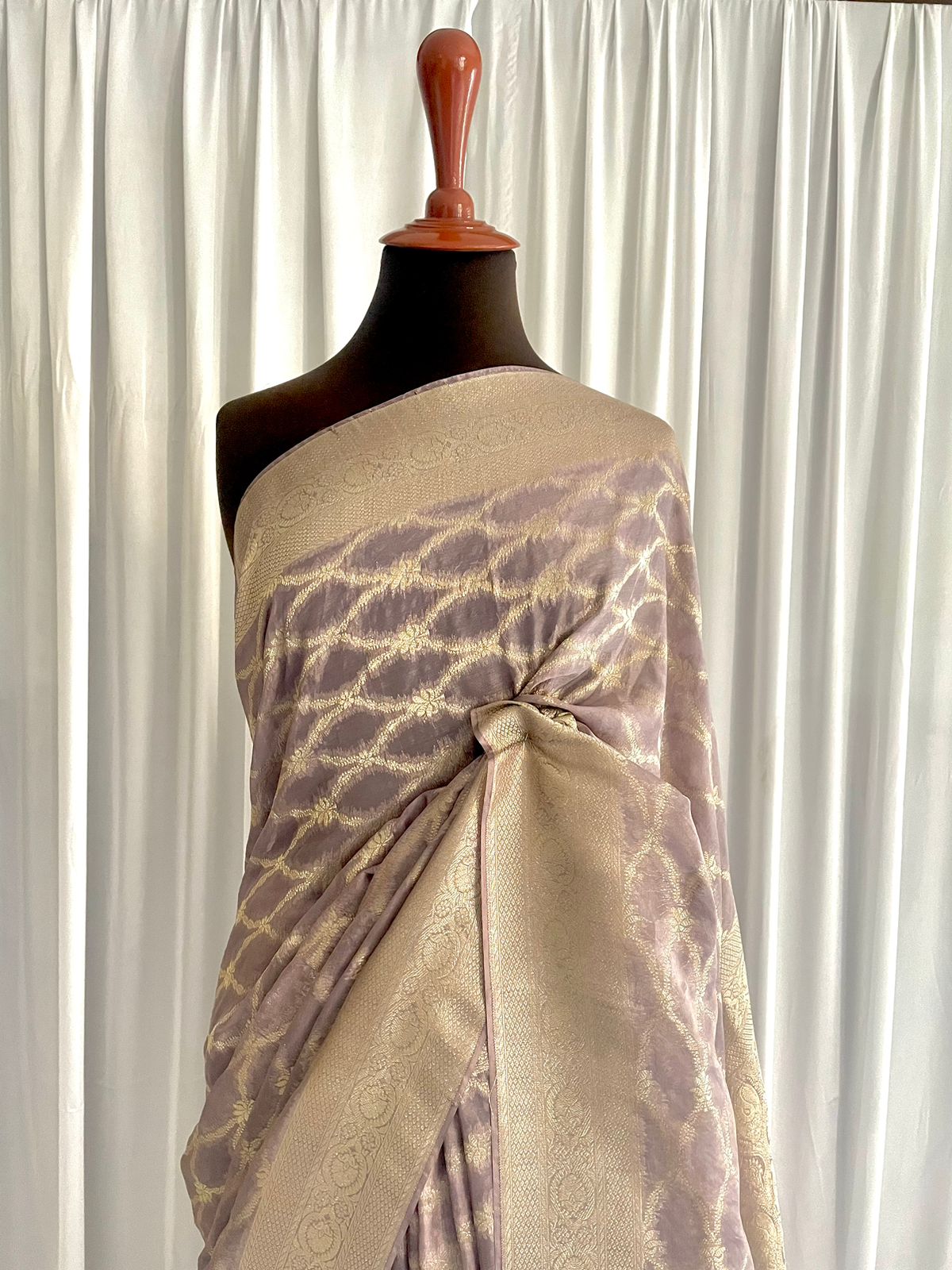 Chiffon Banarsi Jamavar: Lilac Blossom