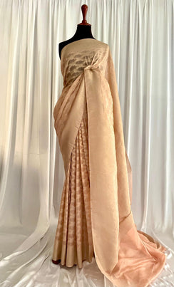 Chiffon Banarsi Jamavar: Rose Gold