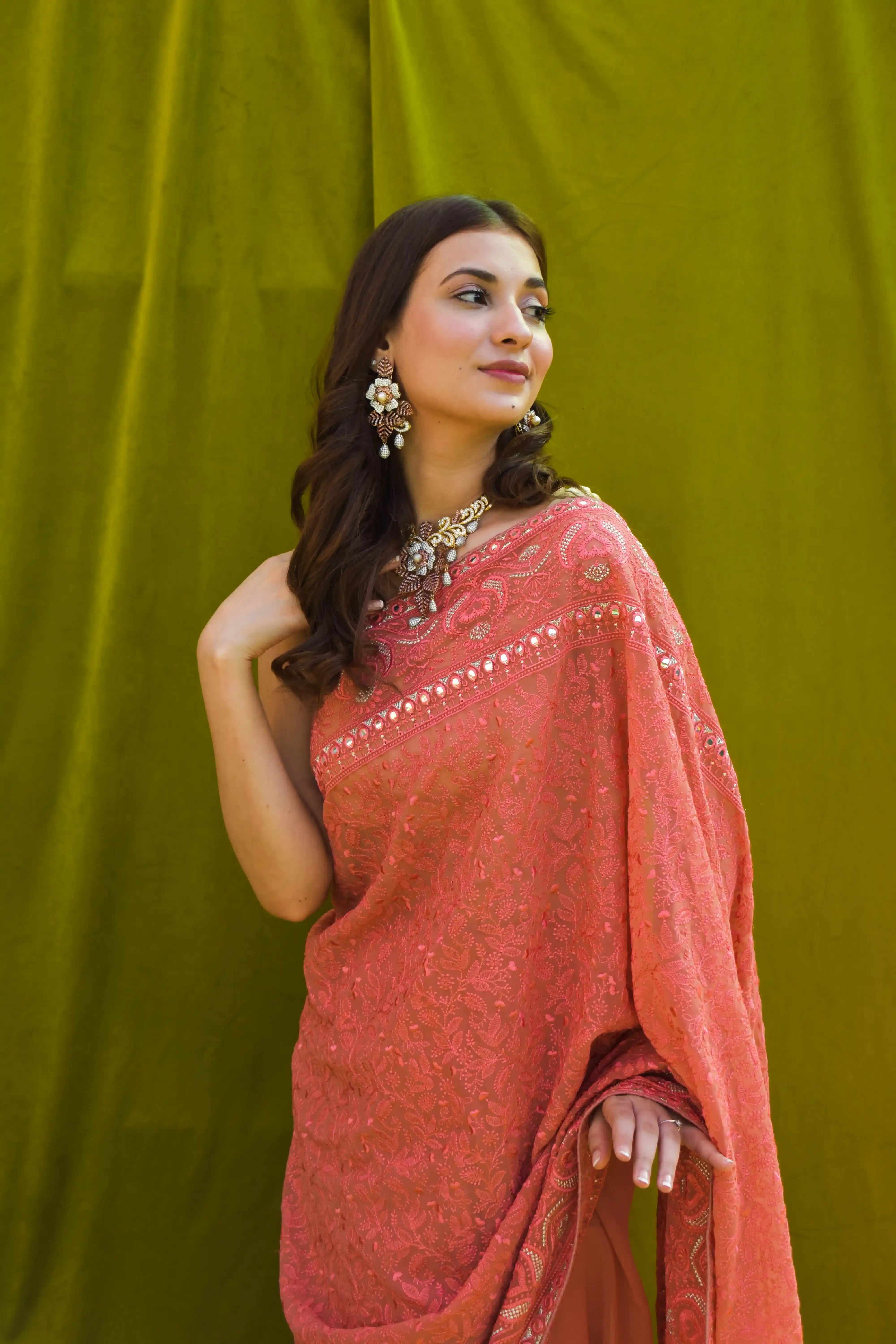 Chikankari Chiffon Saree - Pehla Pyaar: Raunaq