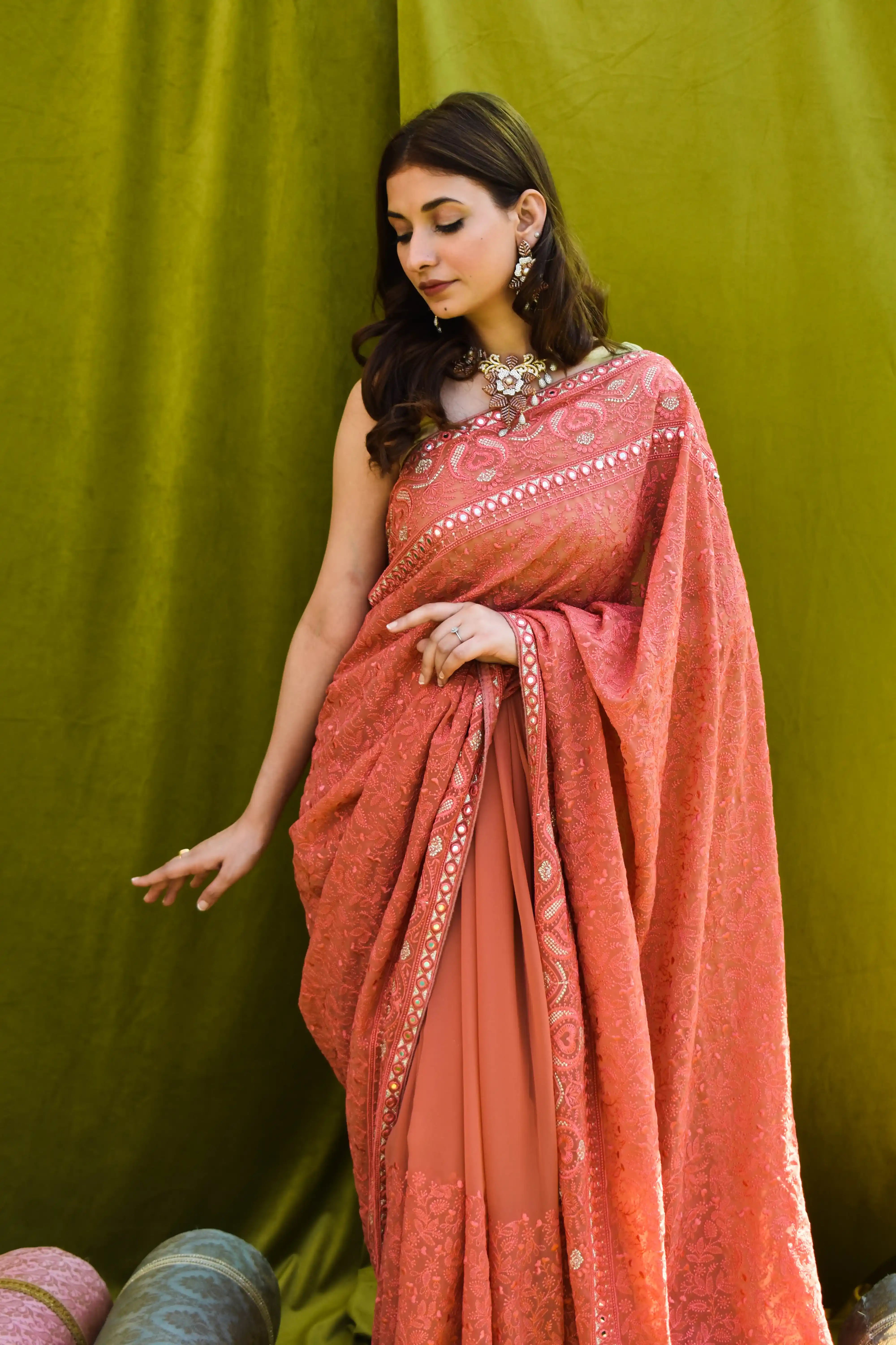 Chikankari Chiffon Saree - Pehla Pyaar: Raunaq