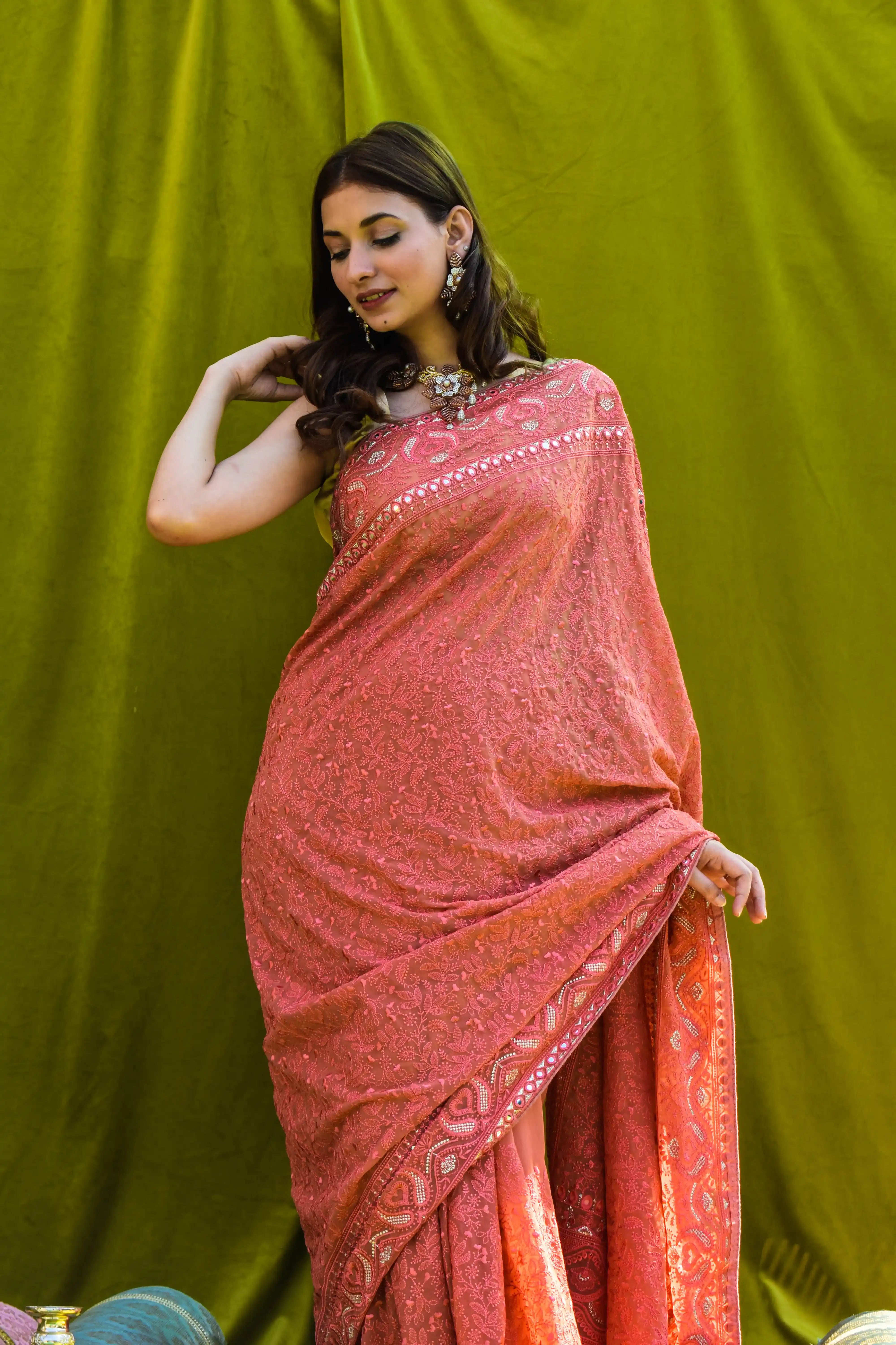 Chikankari Chiffon Saree - Pehla Pyaar: Raunaq