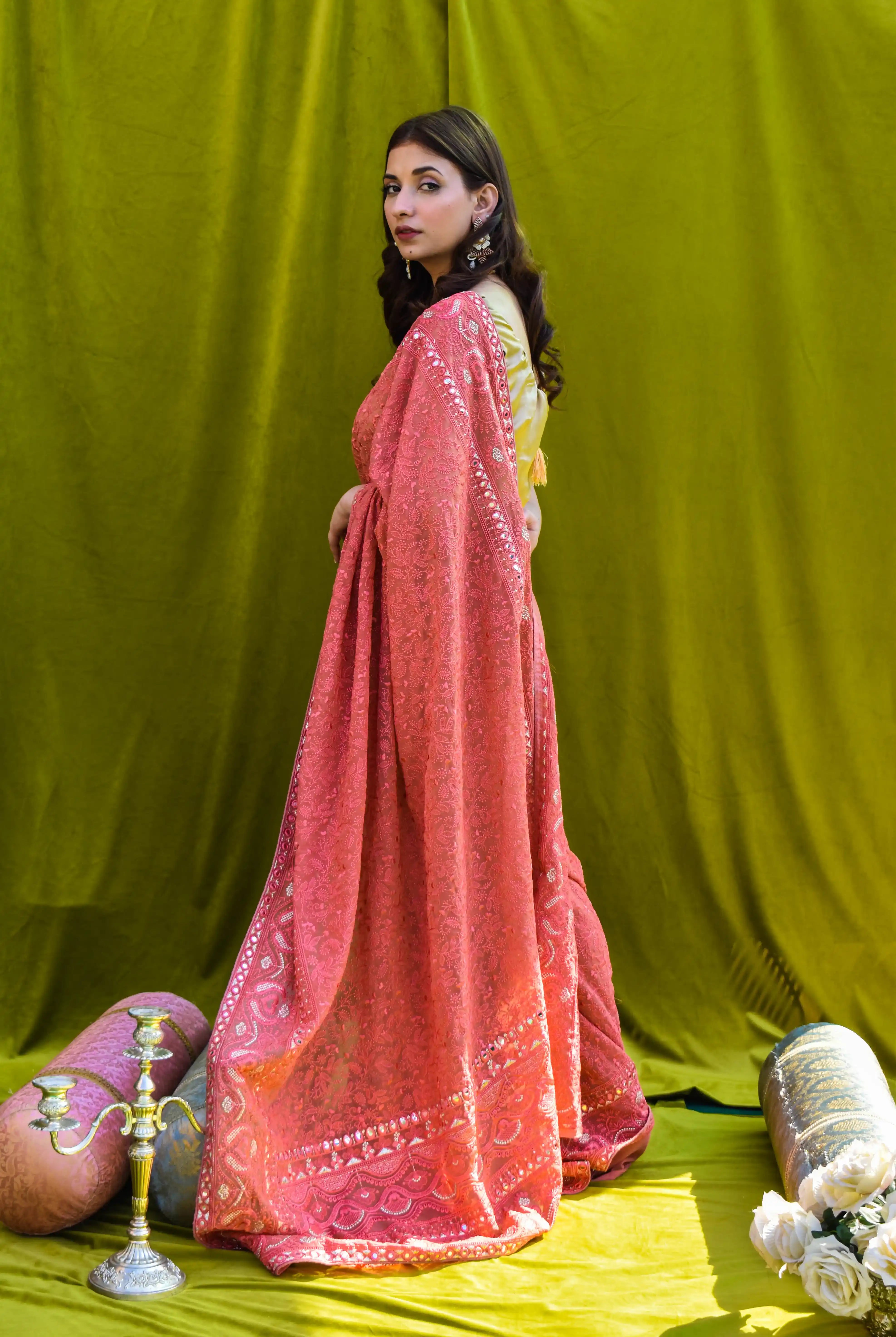 Chikankari Chiffon Saree - Pehla Pyaar: Raunaq