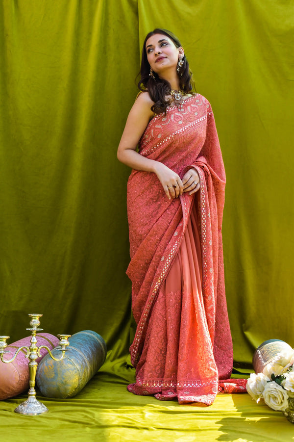 Chikankari Chiffon Saree - Pehla Pyaar: Raunaq