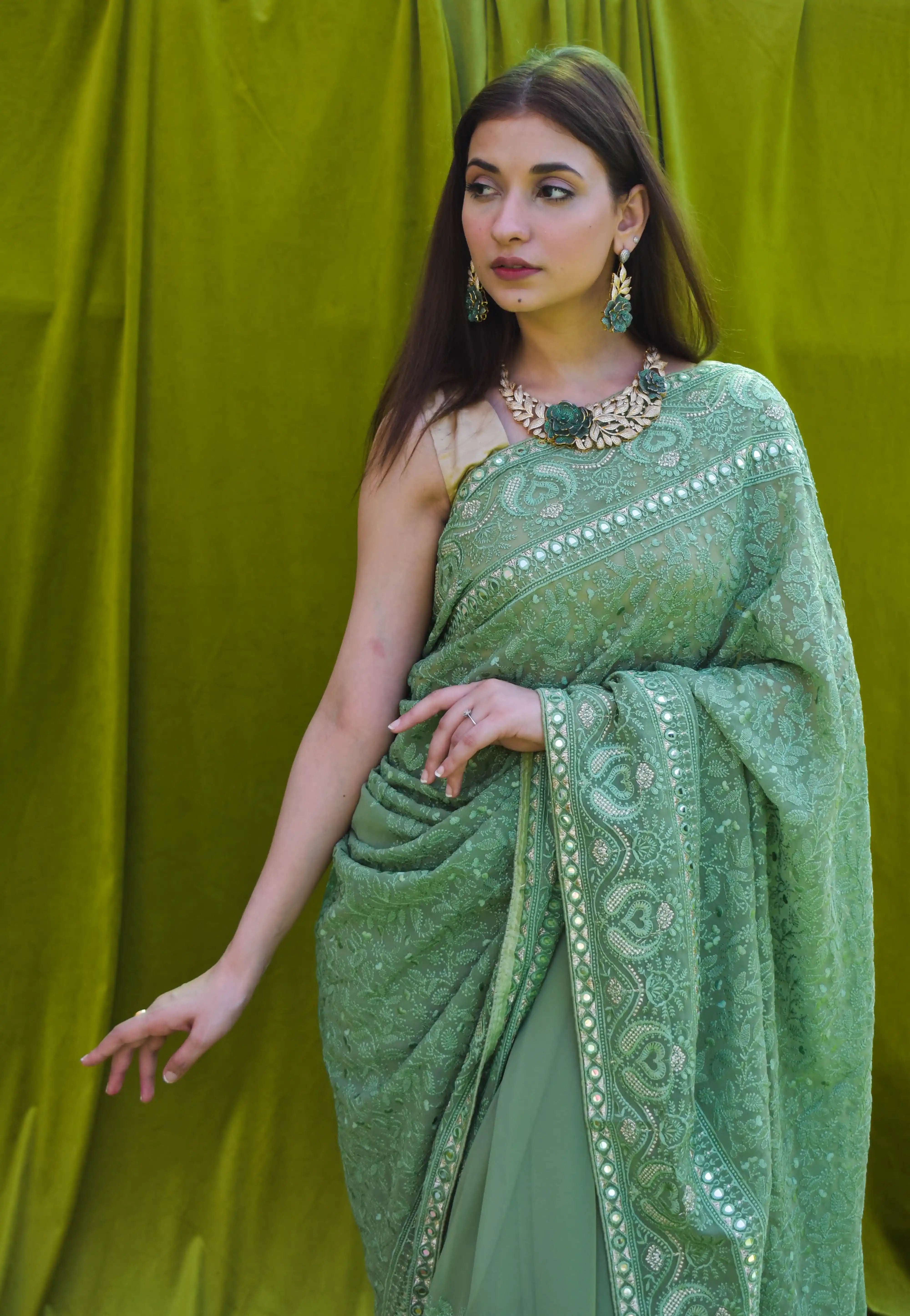 Chikankari Chiffon Saree - Pehla Pyaar: Wafa