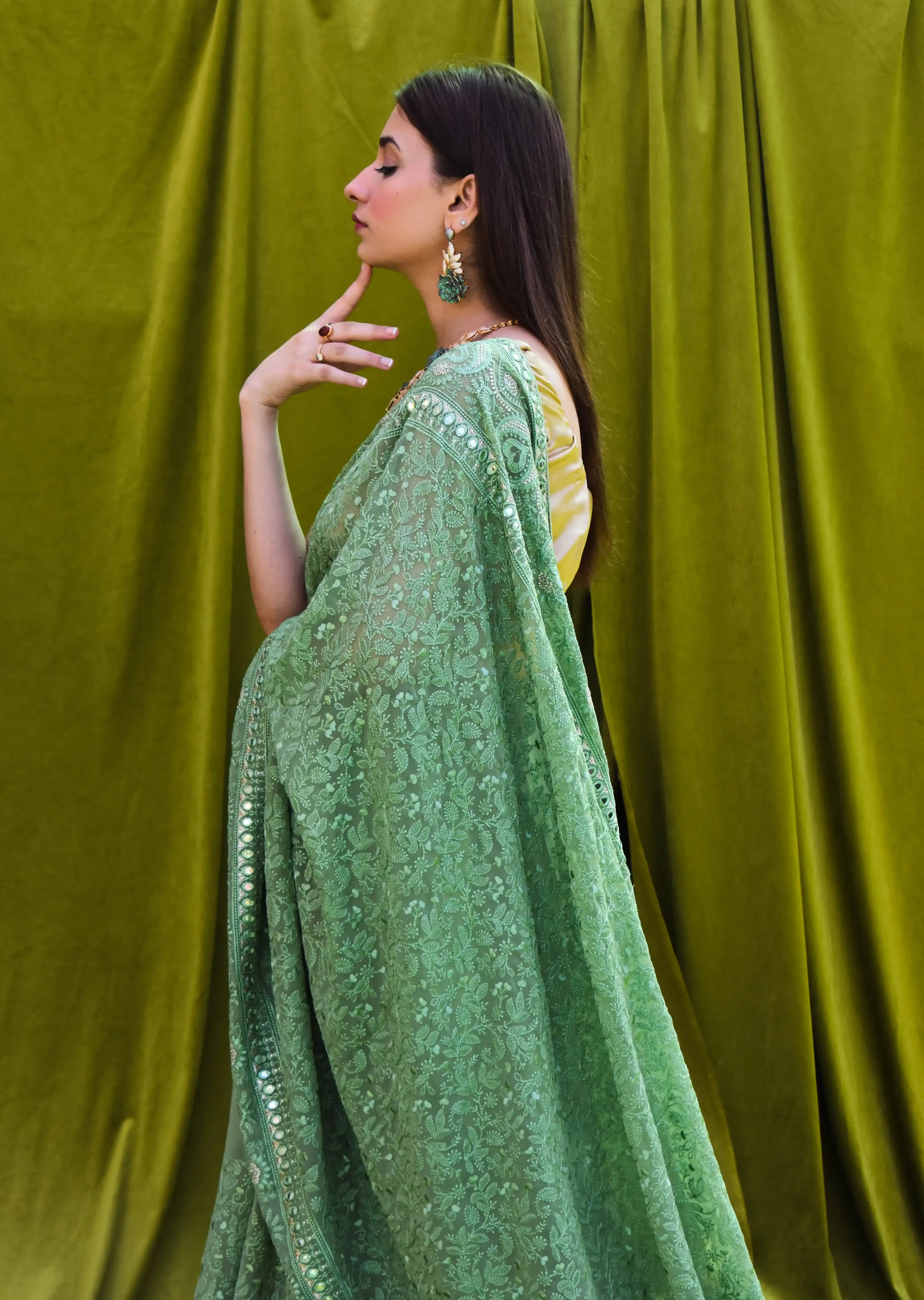 Chikankari Chiffon Saree - Pehla Pyaar: Wafa