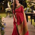 Riwayti Banarsi Silk: Chilli Red