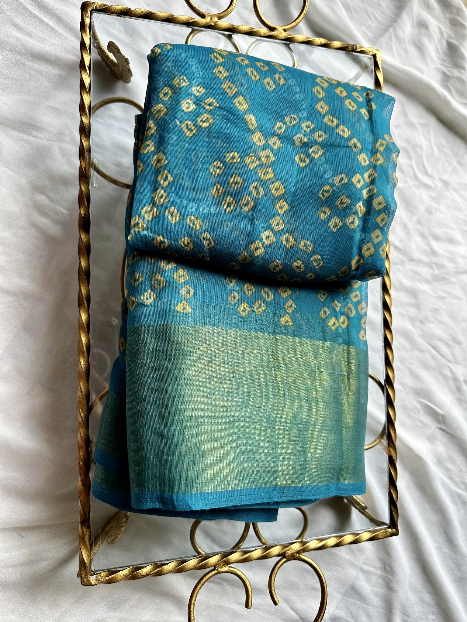 Cotton Chunri: Topaz Blue