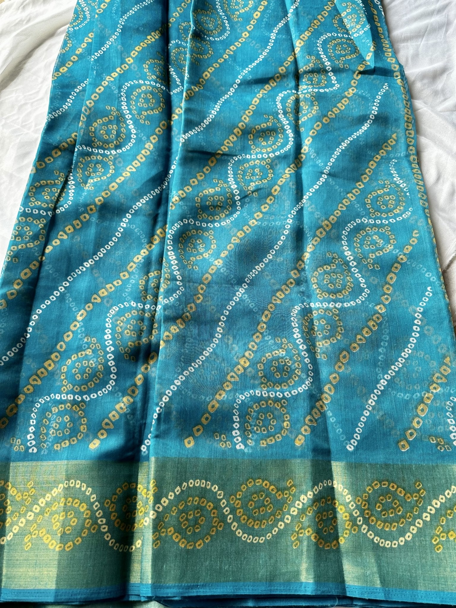 Cotton Chunri: Topaz Blue