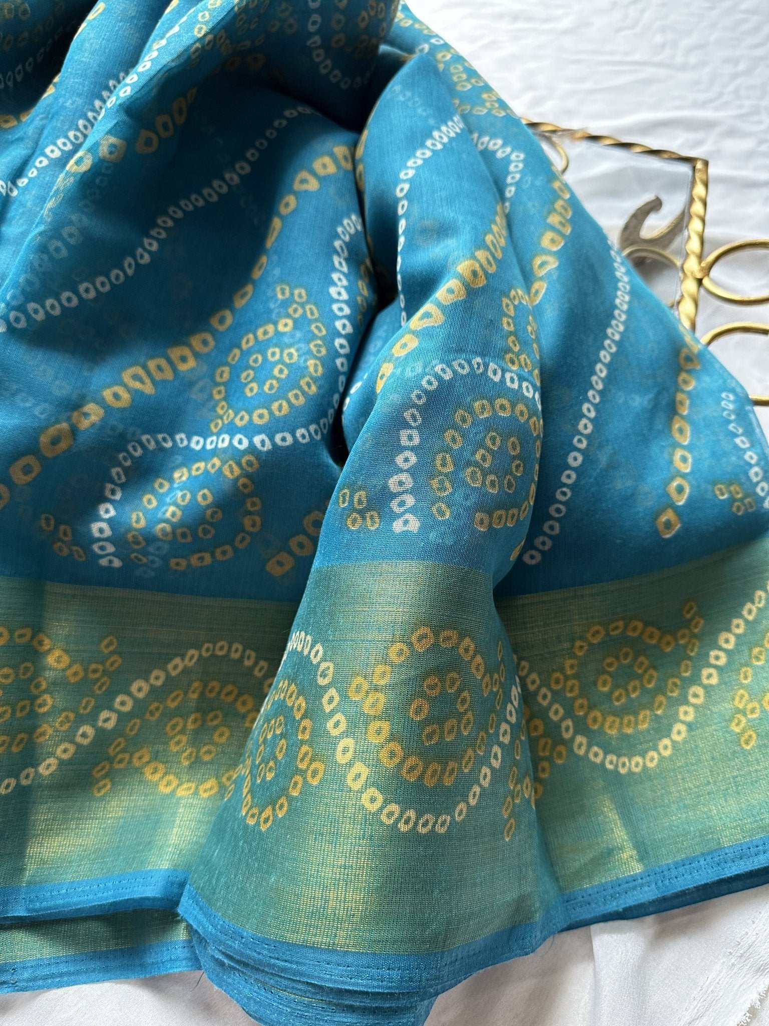 Cotton Chunri: Topaz Blue