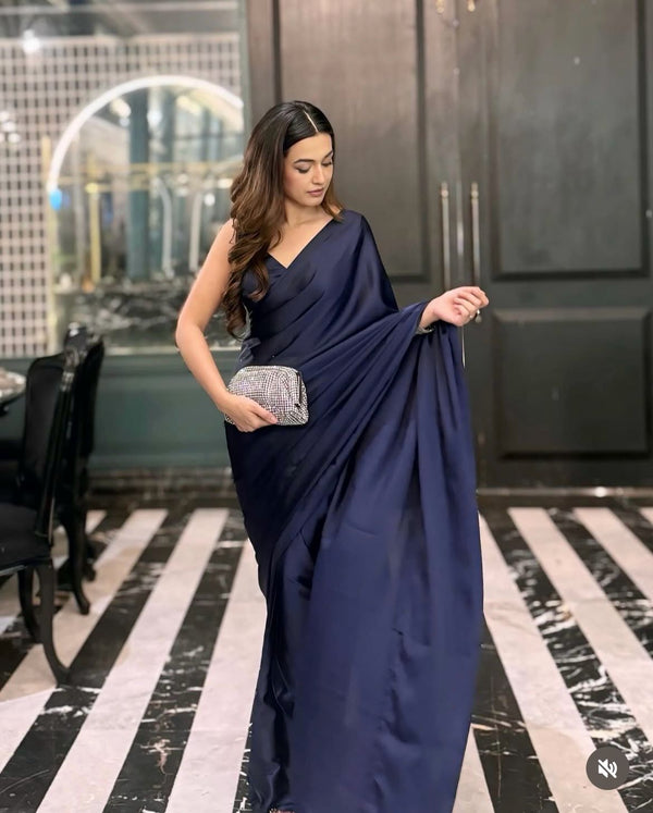 Sample Sale - Solid Charmeuse: Navy Blue