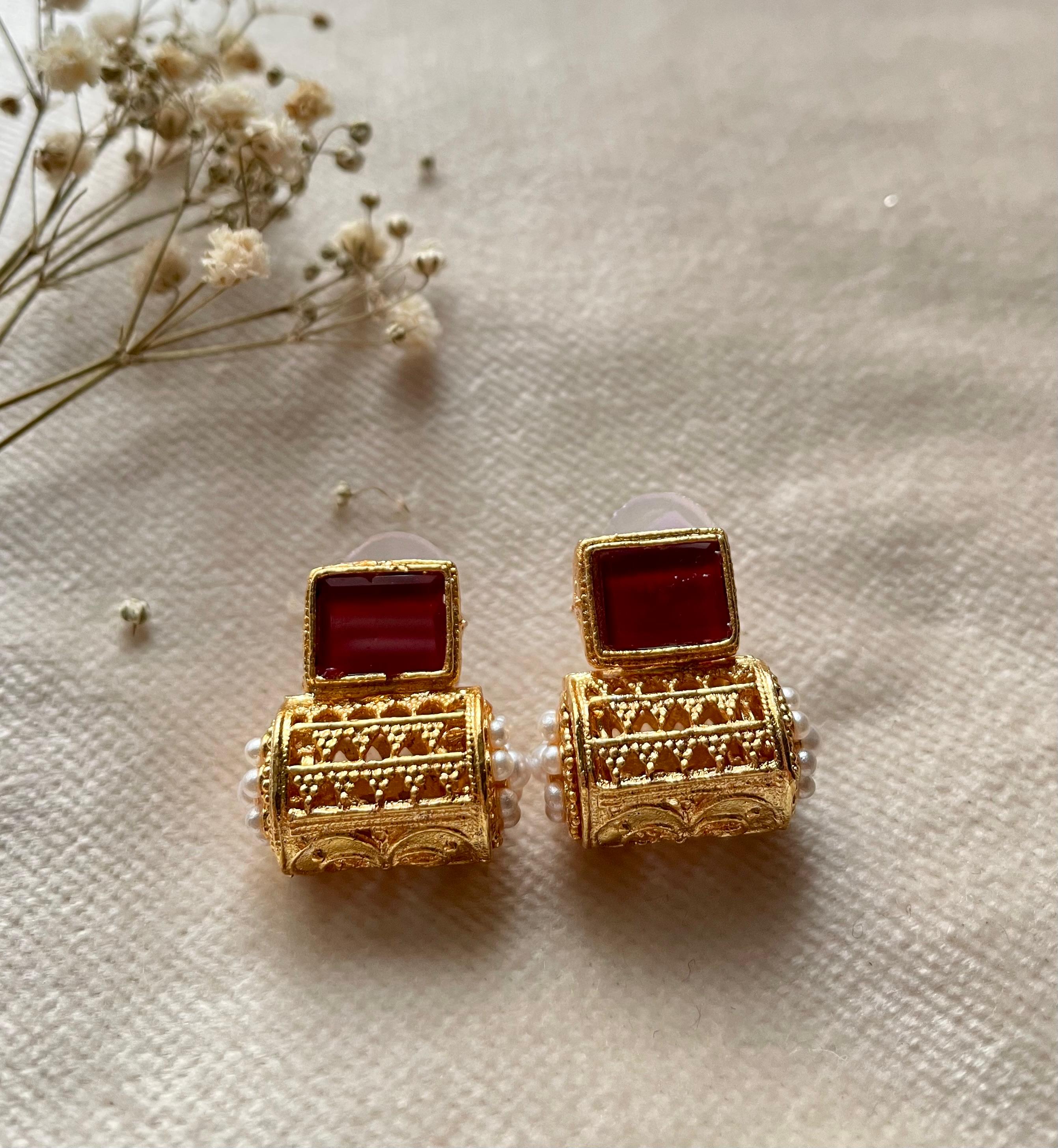 Gold Plated Dholki Studs