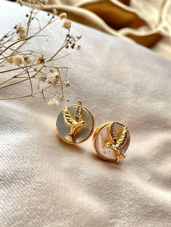 Gold Plated Dove Pearl Studs
