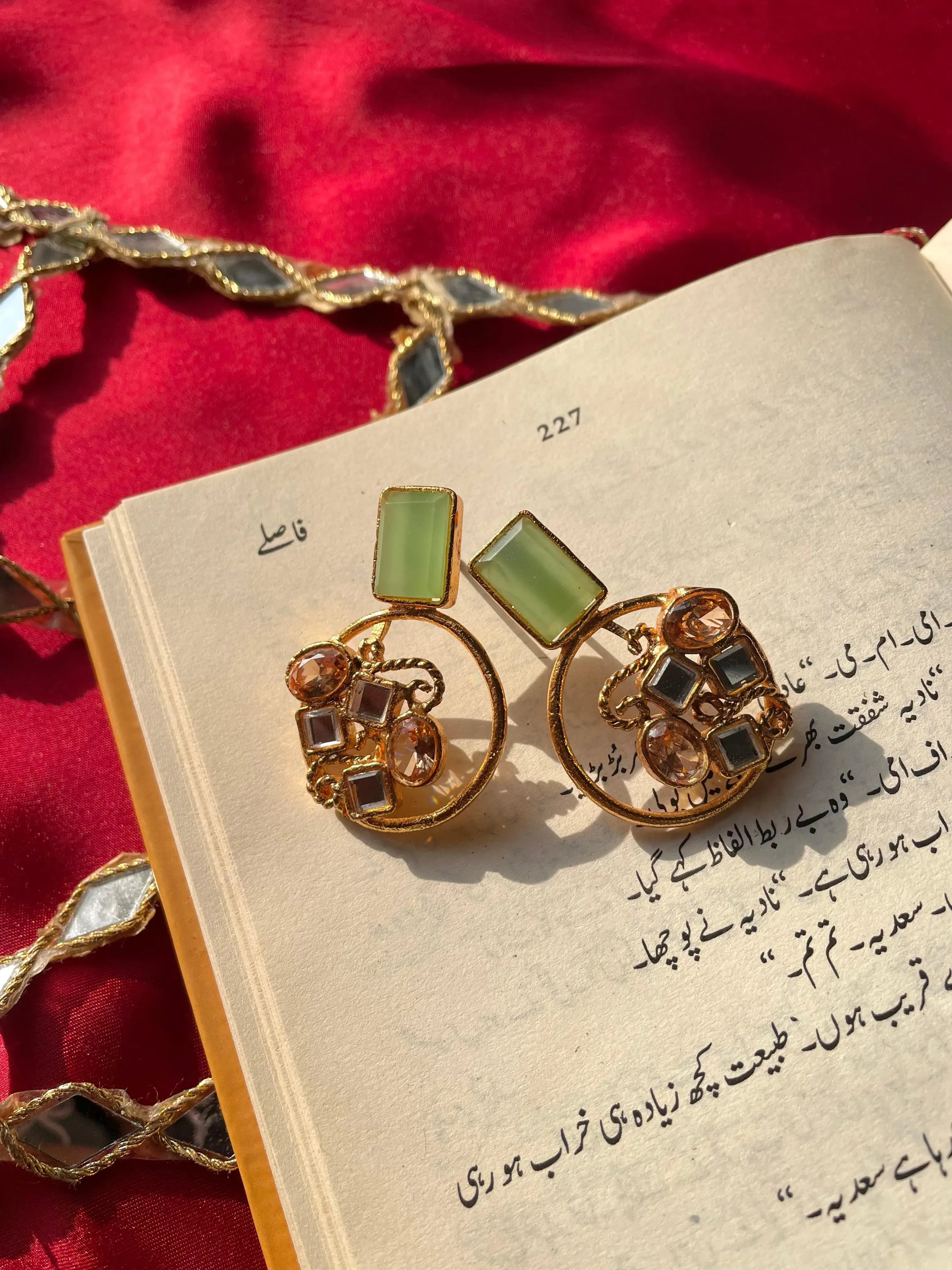 Gold Plated Neelam Earrings