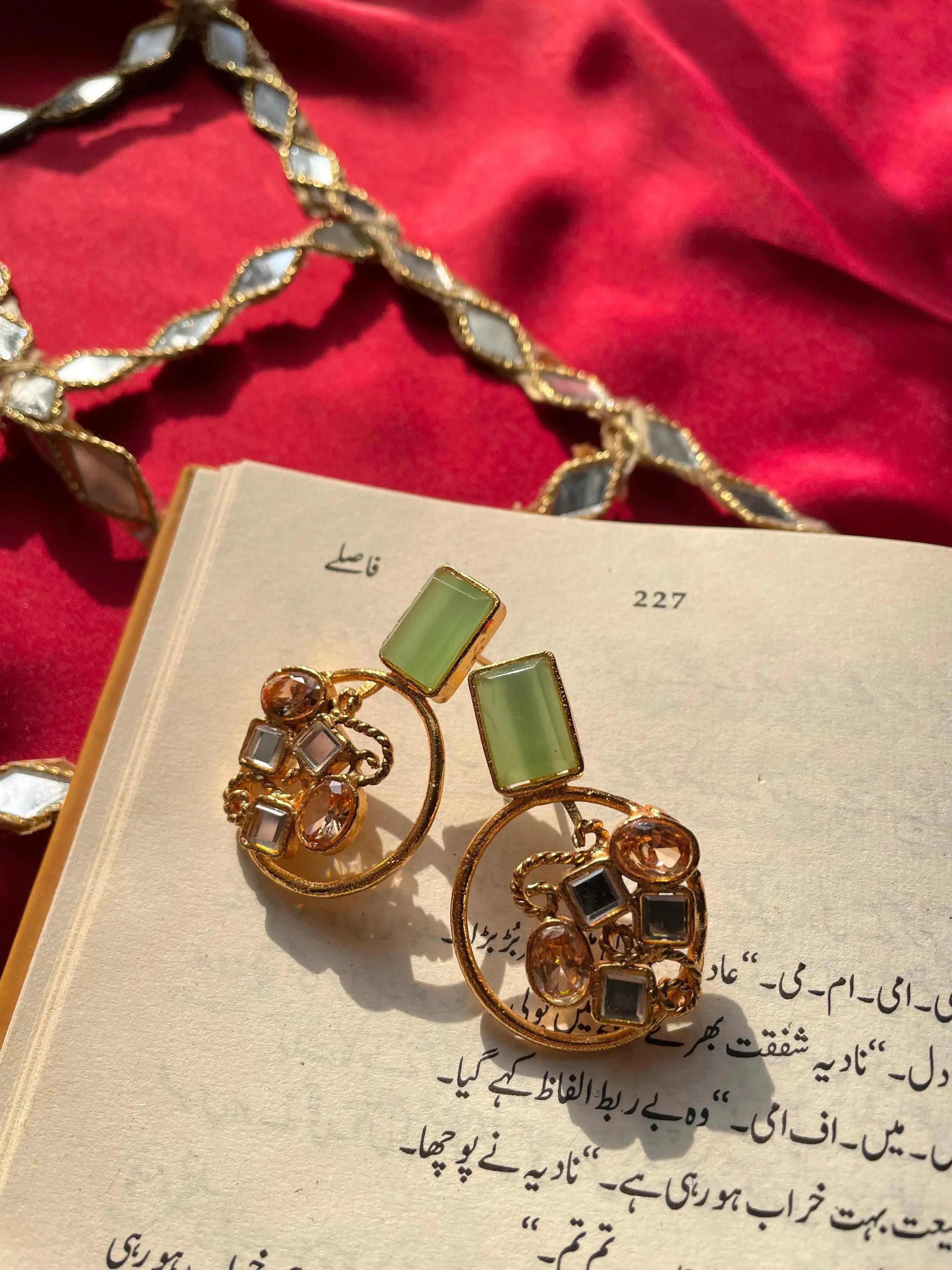Gold Plated Neelam Earrings