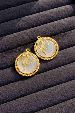 Golden Harmony Bird Earrings