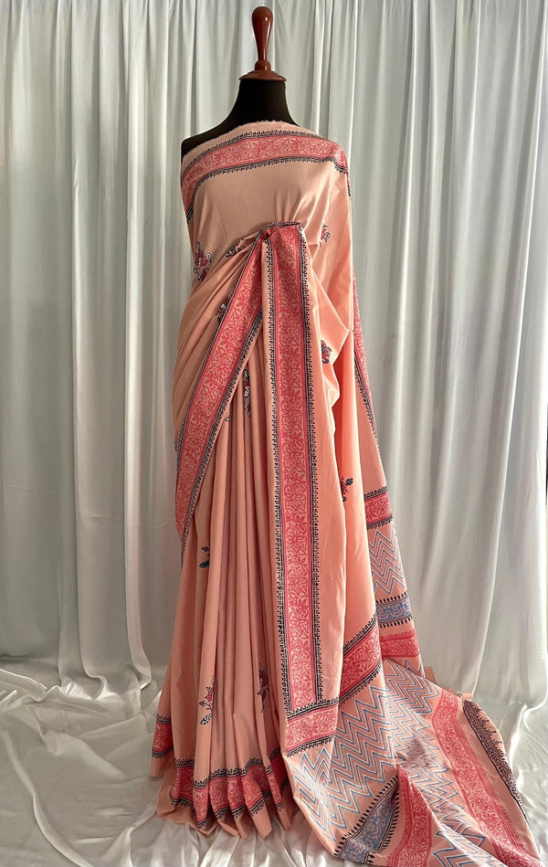 Hand-Blocked Cotton: Petal