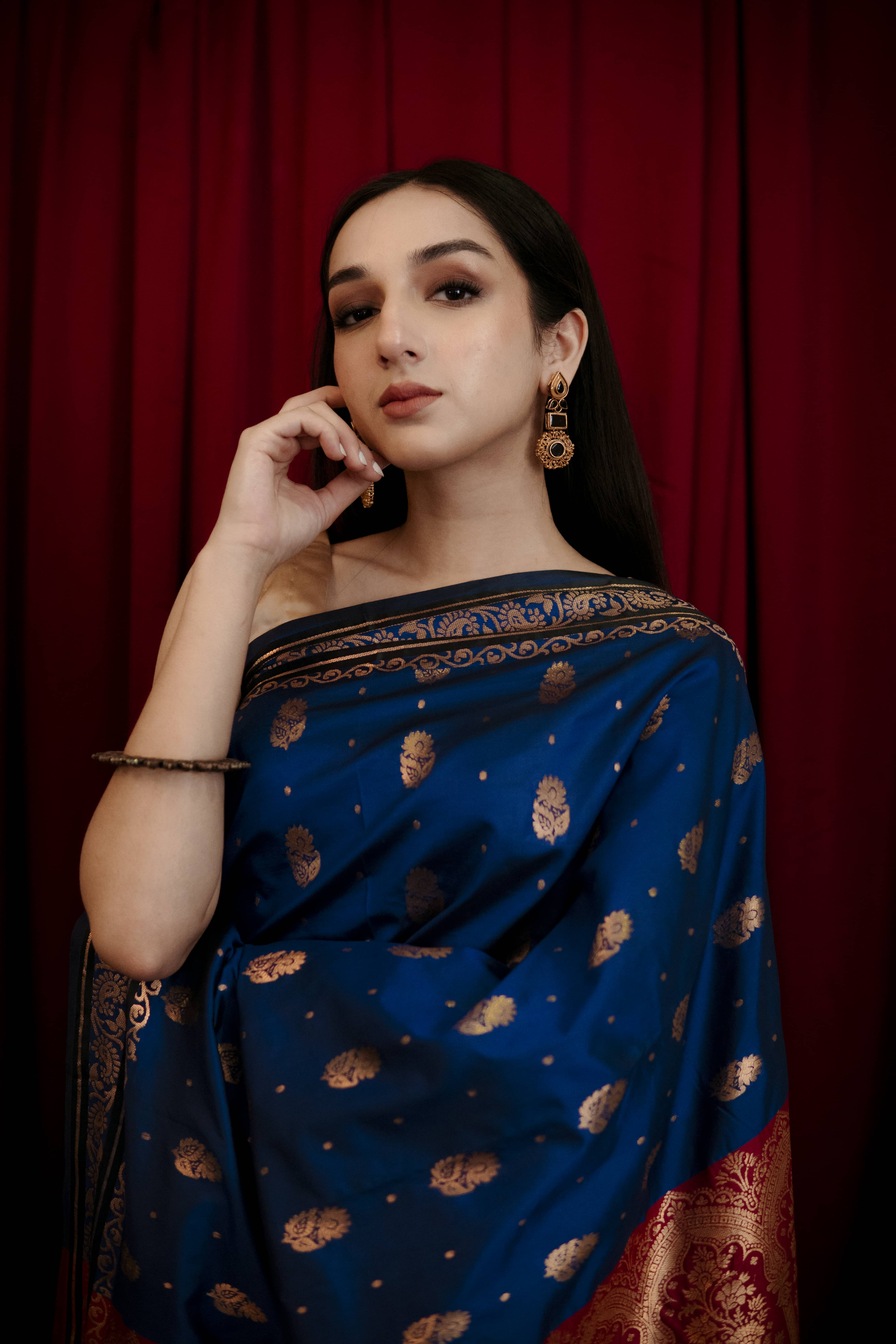 Hayat Banarsi Silk: Blue Orchid