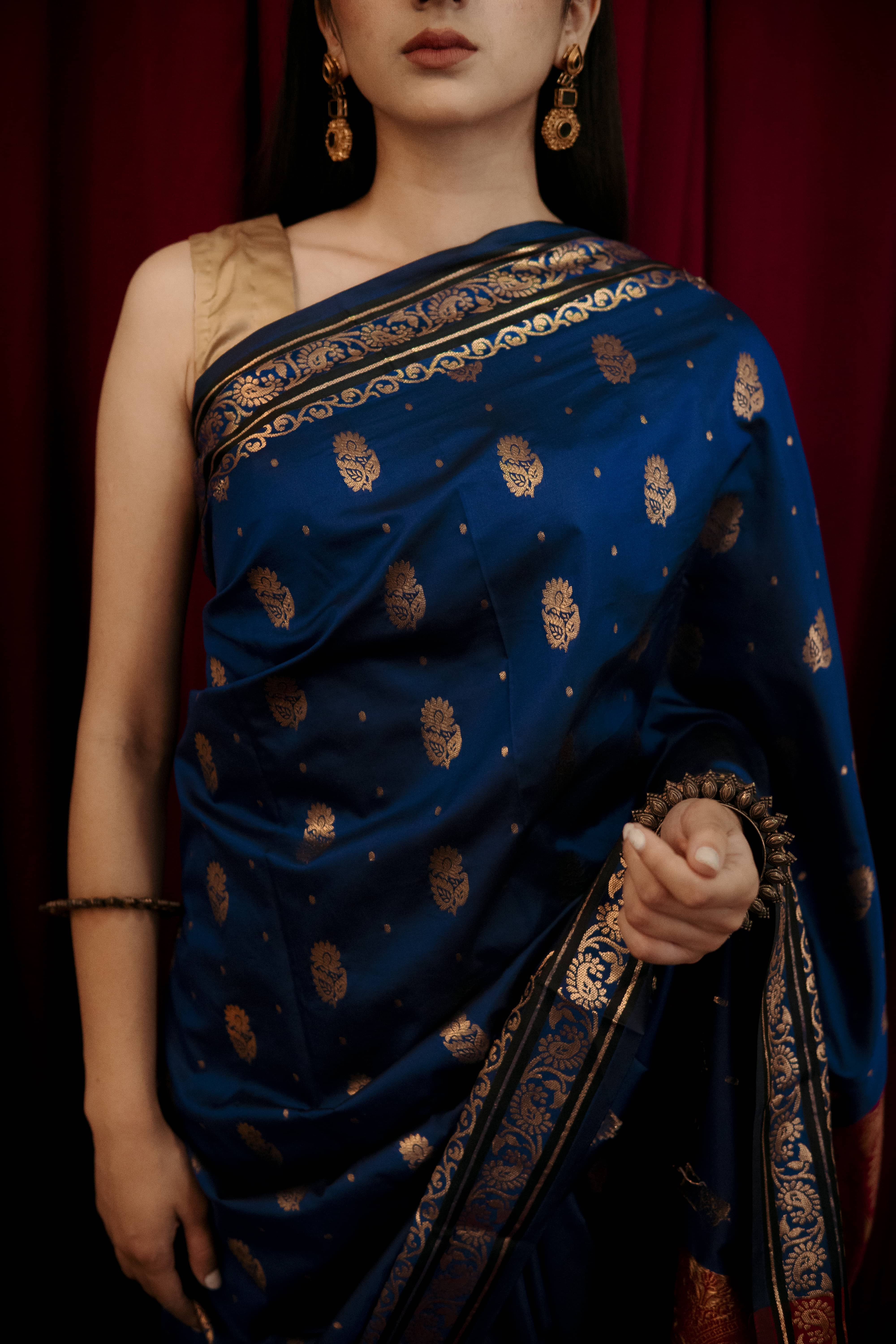 Hayat Banarsi Silk: Blue Orchid