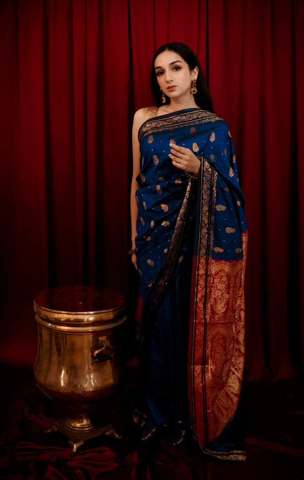 Hayat Banarsi Silk: Blue Orchid