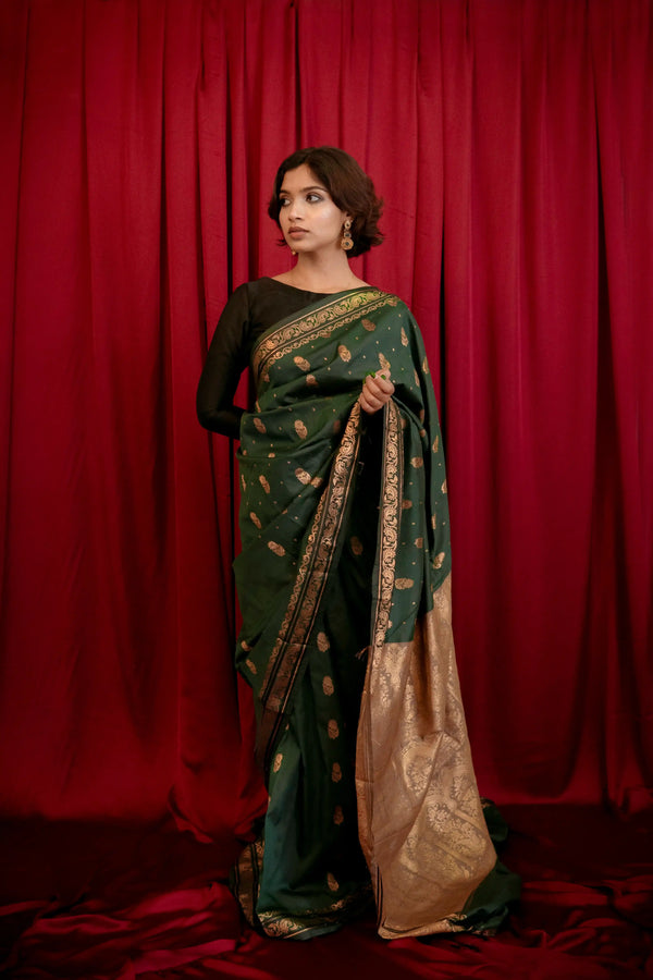 Hayat Banarsi Silk: Emerald