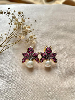 Gold Plated Amethyst Leaf Drops