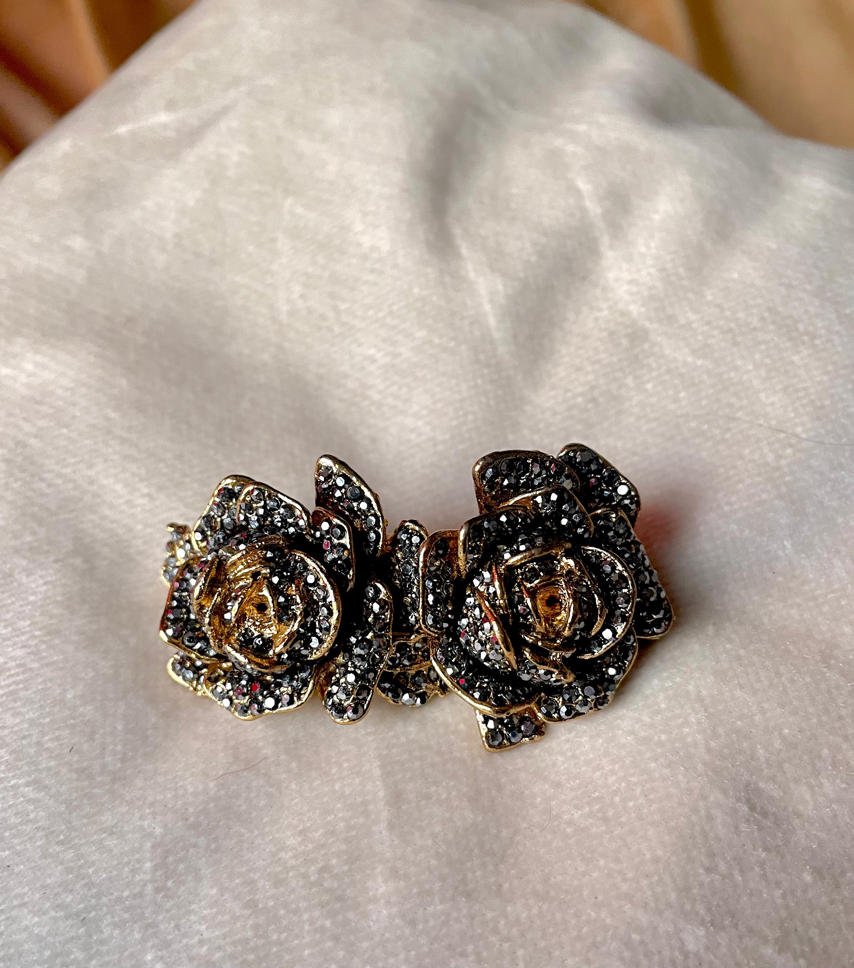 Gold Plated Desert Rose Studs - Champagne