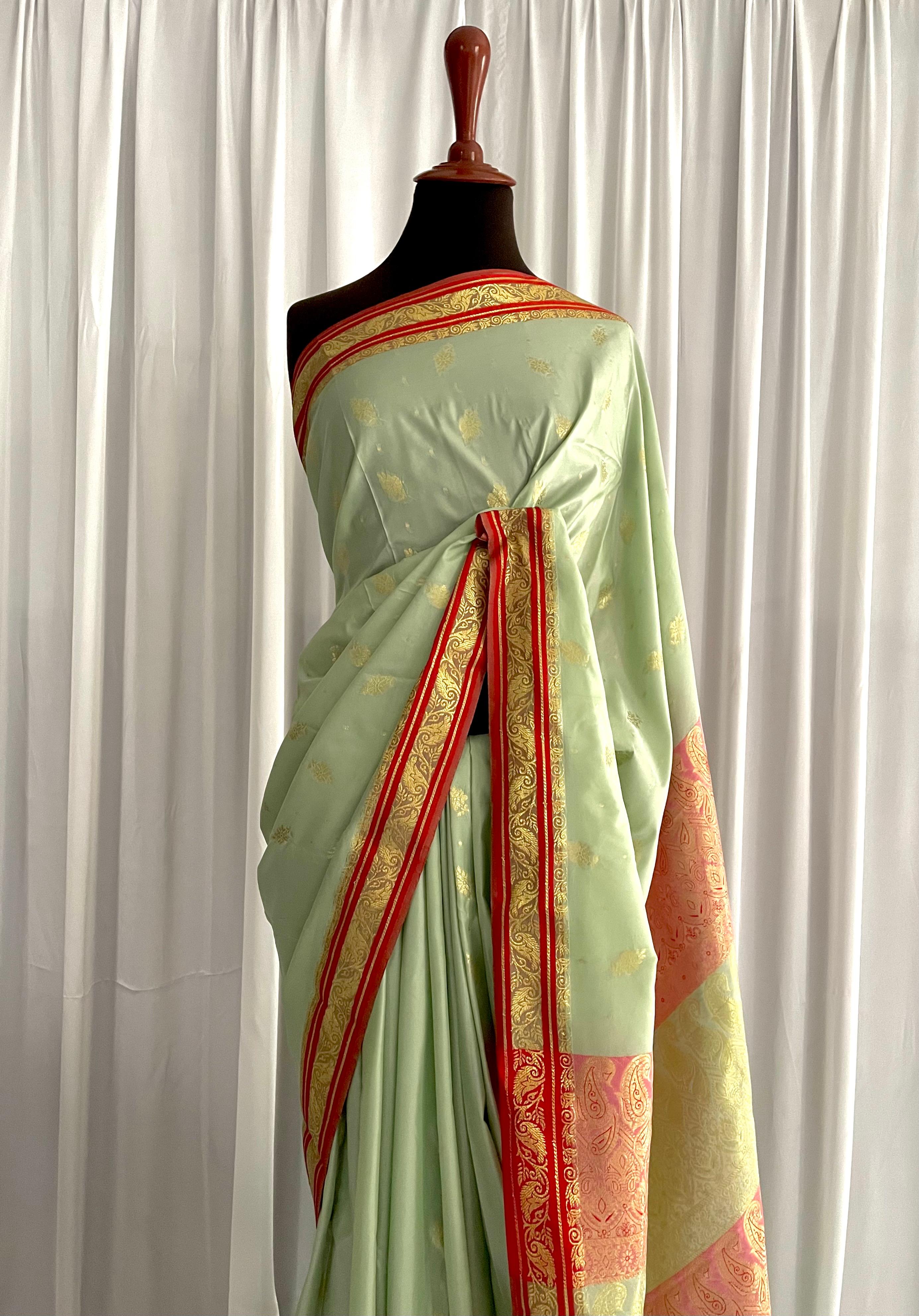 Riwayti Banarsi Silk: Mint