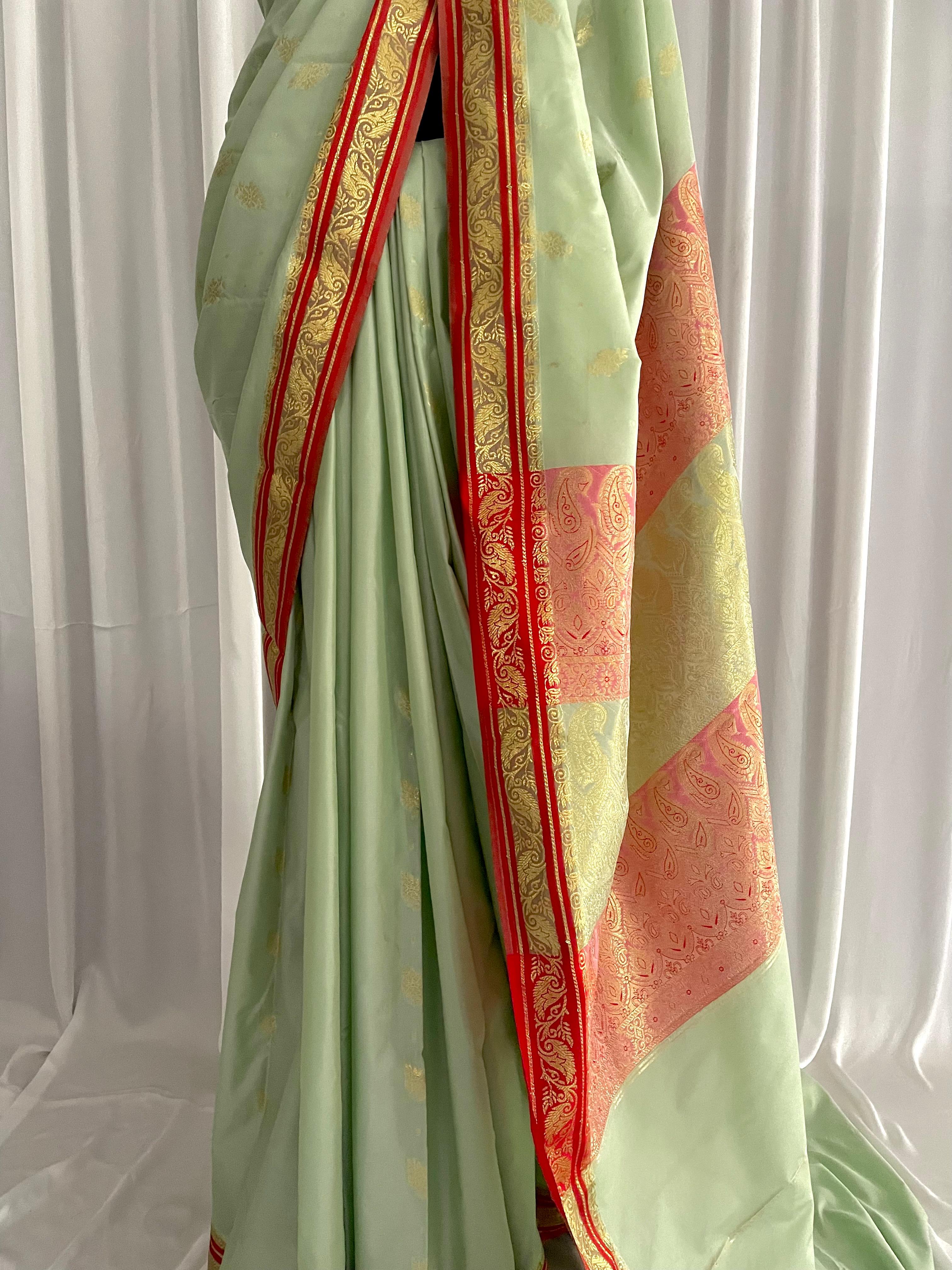 Riwayti Banarsi Silk: Mint