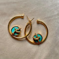 Hummingbird Loop Earrings - Turquoise