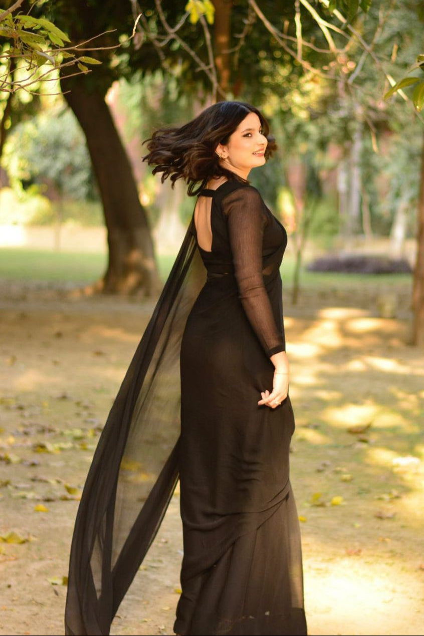 Solid Pure Chiffon: Onyx
