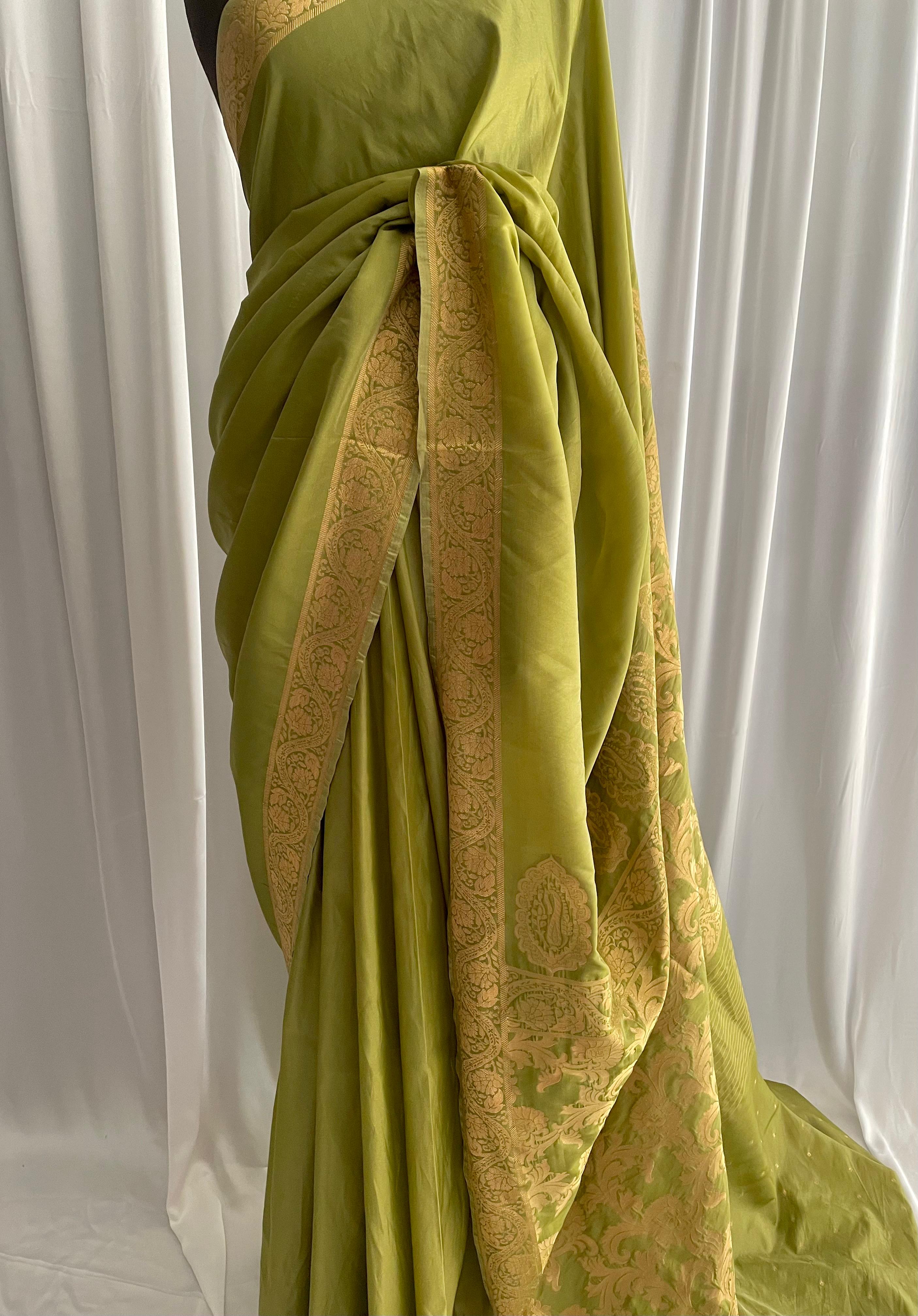 Chiffon Silk Banarsi - Olive